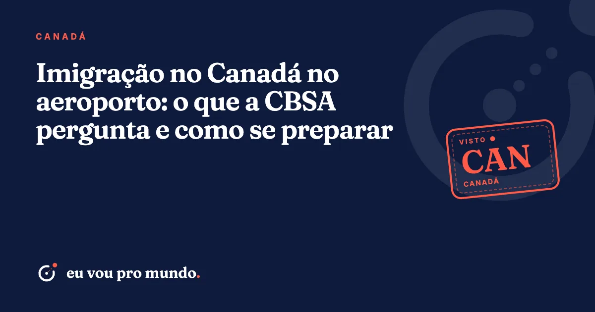 Viajante brasileira com passaporte na fila do controle de imigração da CBSA em aeroporto do Canadá