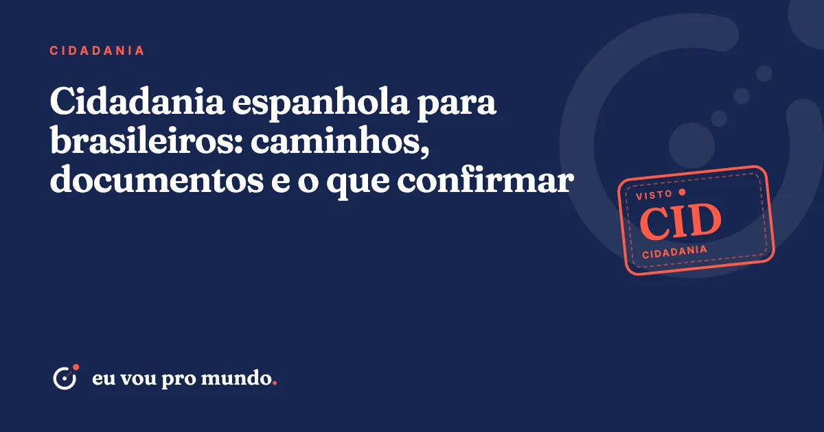 Certidões antigas de família sobre a mesa ao lado de um passaporte brasileiro e um mapa da Espanha