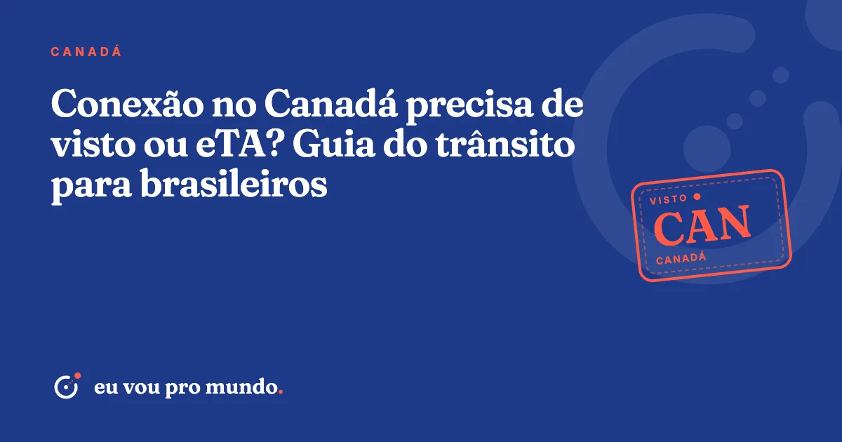 Viajante brasileiro com passaporte e cartão de embarque em área de conexão de aeroporto no Canadá