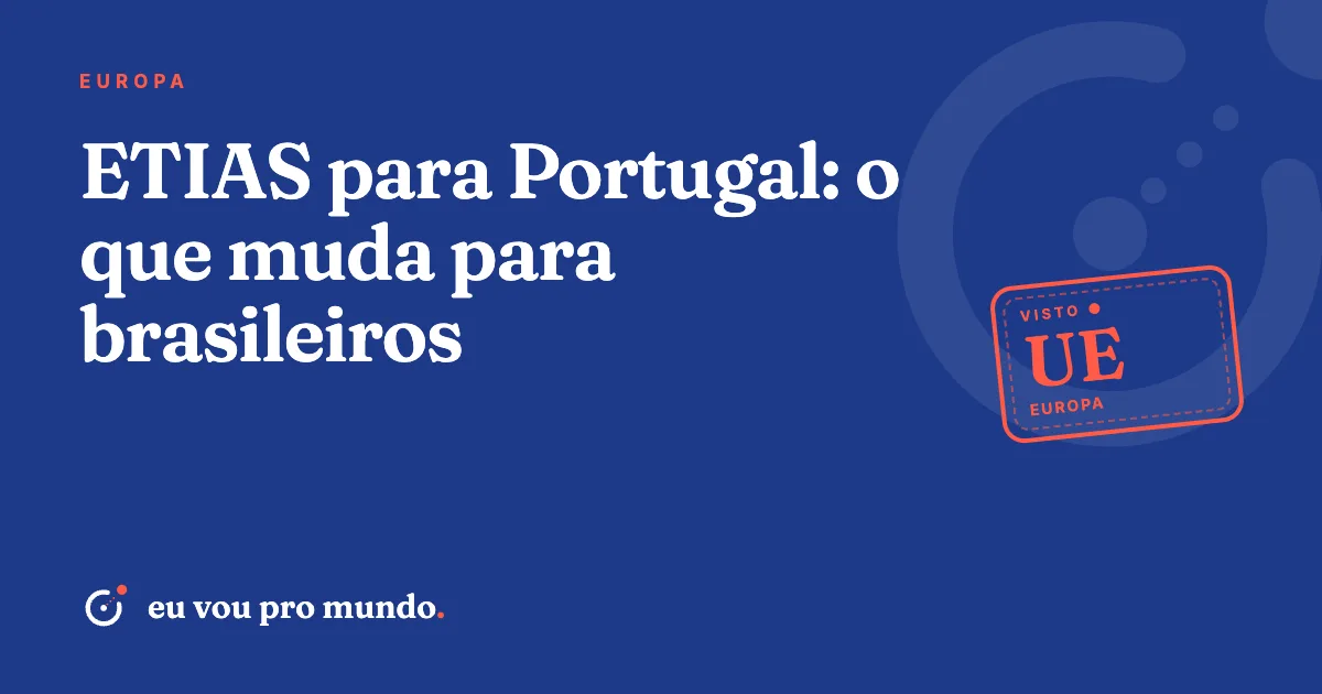 Passaporte brasileiro e celular com formulário de autorização de viagem diante de bondinho amarelo em Lisboa