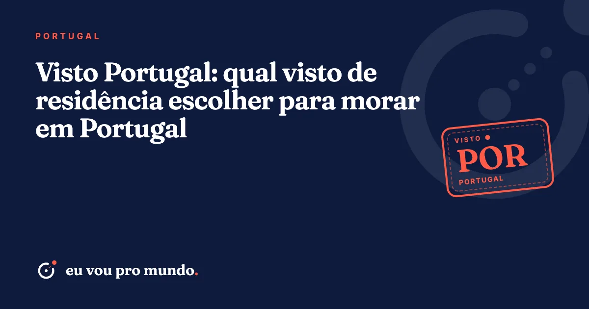 Passaporte brasileiro sobre documentos de visto de residência, com vista de Lisboa ao fundo