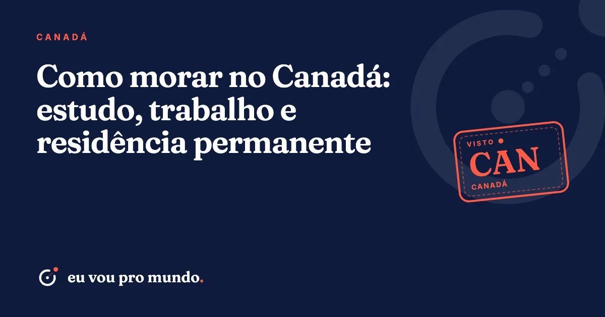 Família brasileira com malas observando o skyline de Toronto, planejando morar no Canadá