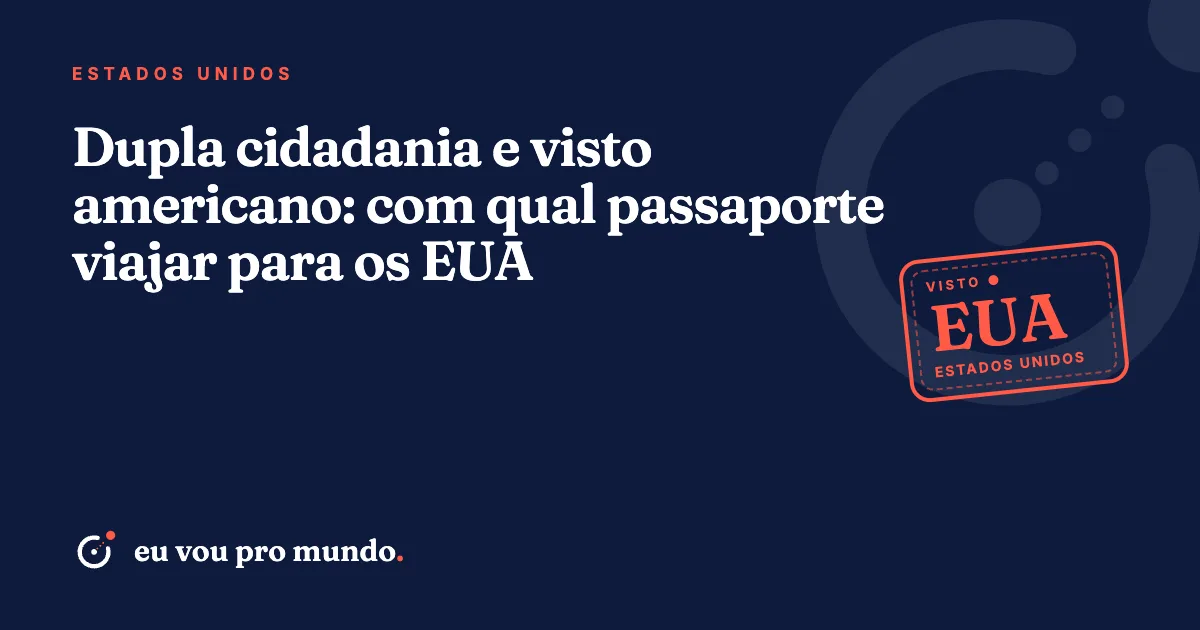Dois passaportes, um brasileiro e um europeu, sobre a mesa ao lado de formulário de viagem para os Estados Unidos