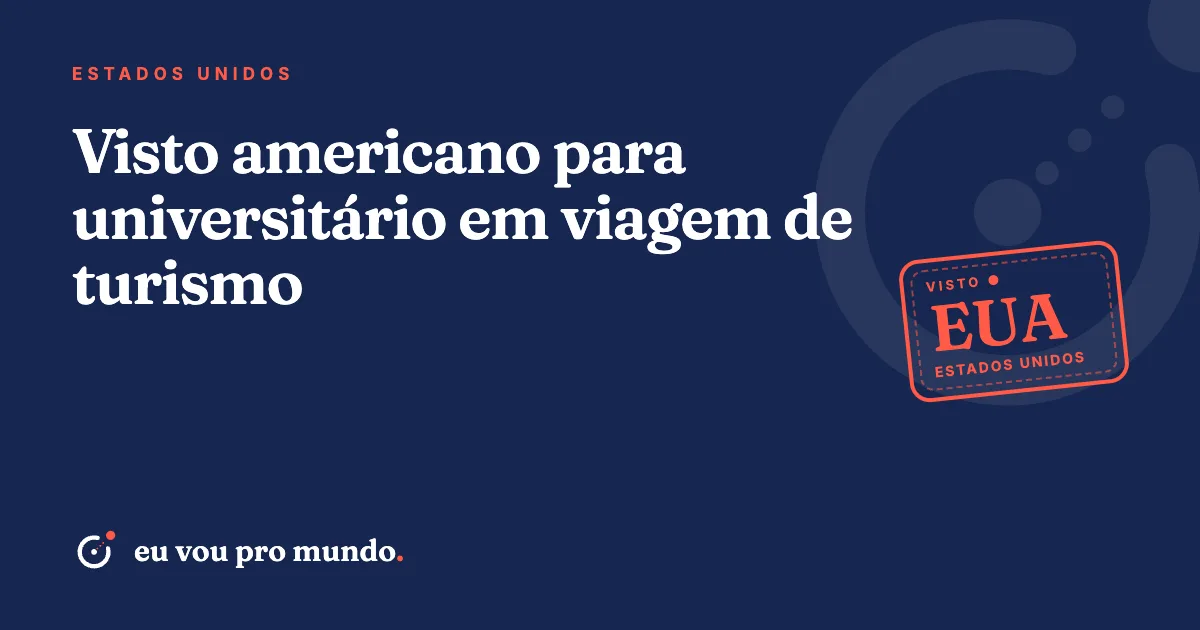 Estudante universitário com mochila e passaporte planejando viagem de férias aos Estados Unidos