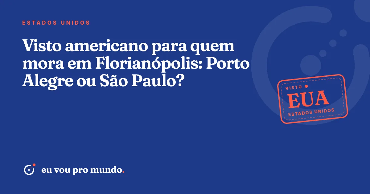 Ponte Hercílio Luz em Florianópolis com passaporte brasileiro e formulário de visto americano em primeiro plano