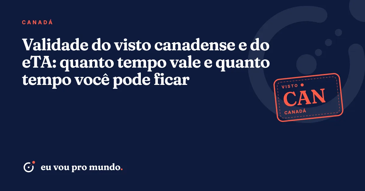 Passaporte brasileiro aberto com visto canadense e calendário marcando a data de validade
