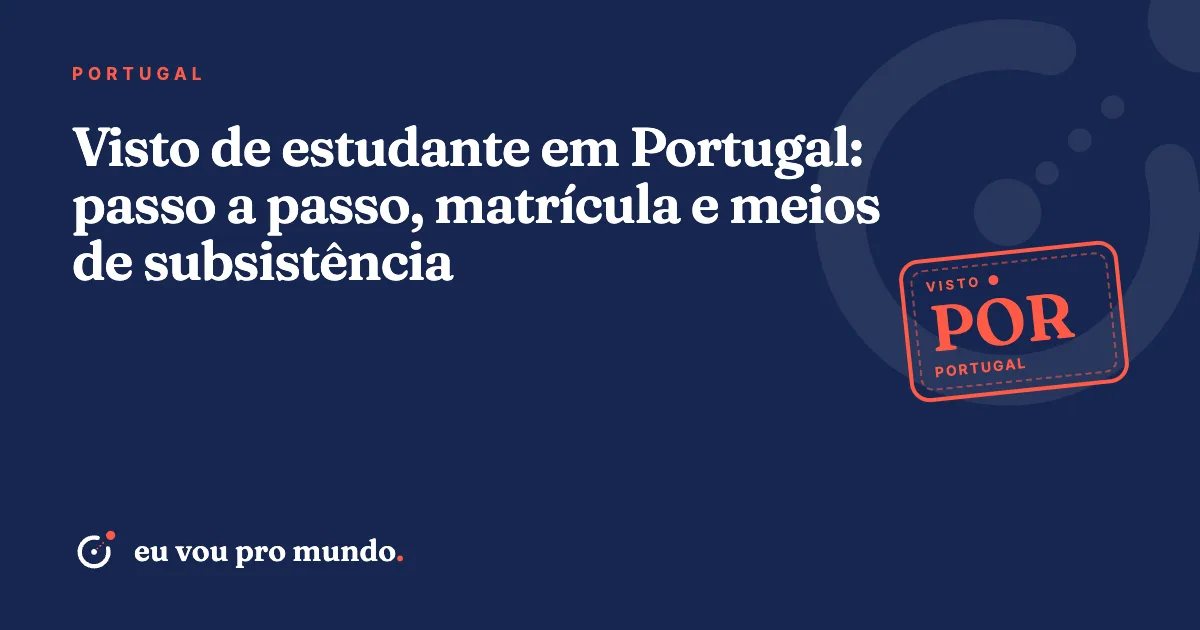 Estudante brasileira com passaporte e carta de admissão em frente a uma universidade em Portugal