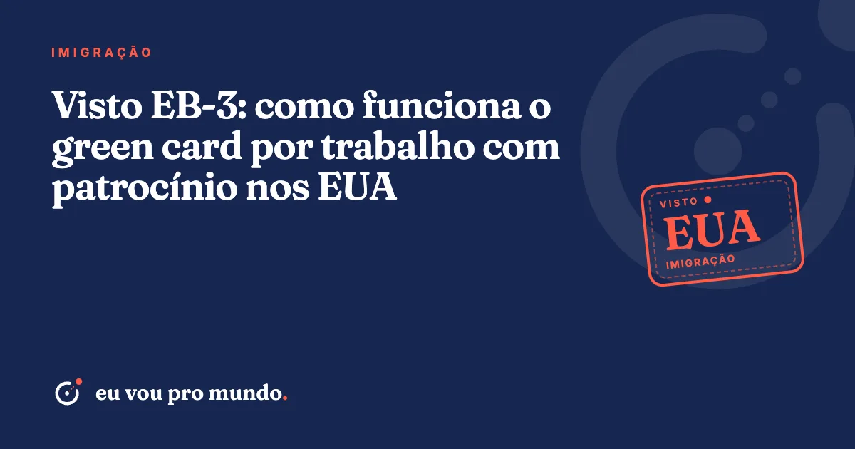 Trabalhador brasileiro analisando oferta de emprego e documentos do green card EB-3 para os Estados Unidos